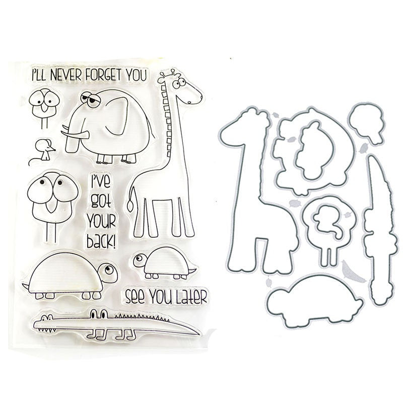 Animal Clear Stamp and Die Set - DIY Card Making, Scrapbooking
