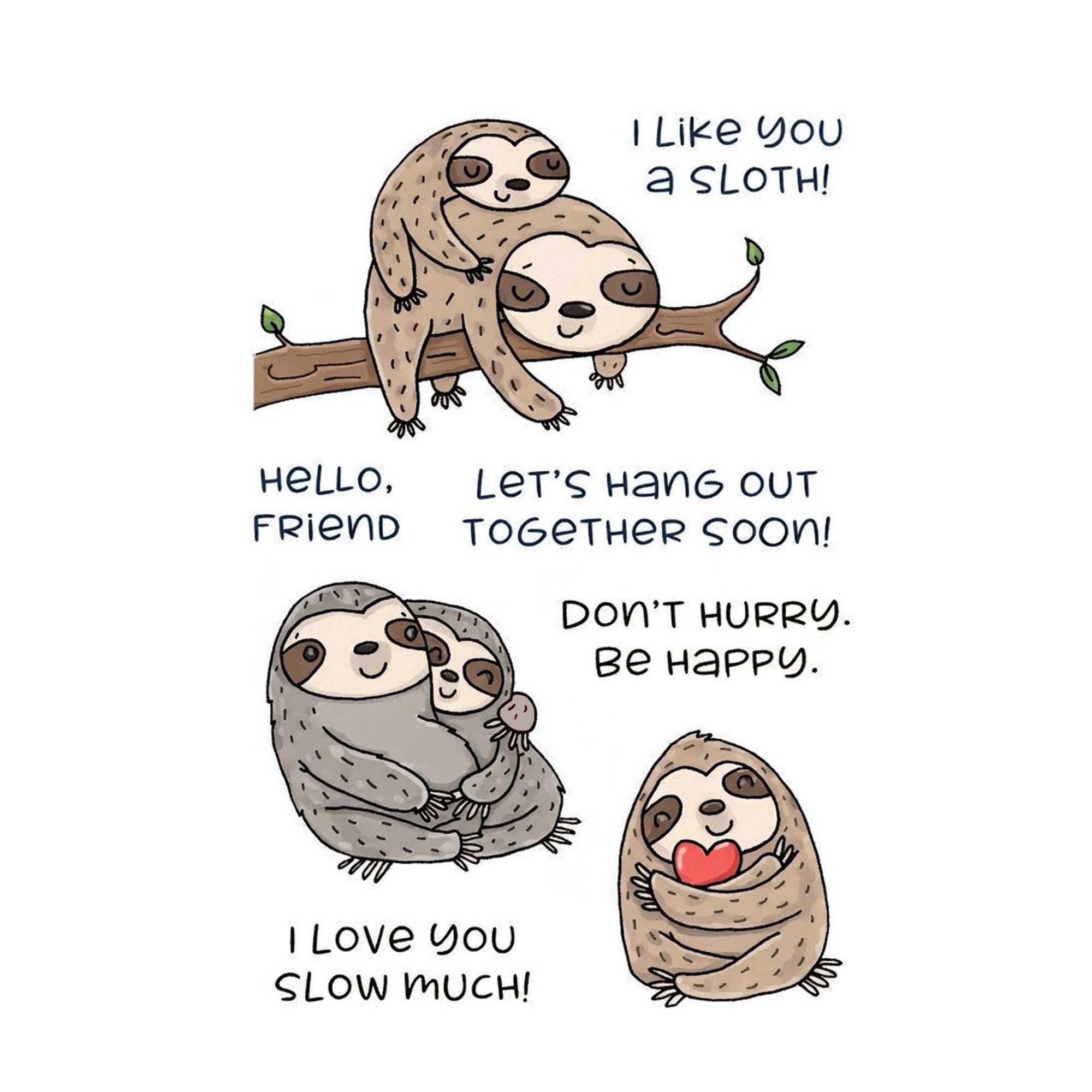 Sloth Clear Stamp Sheet | Card Making, Scrapbooking