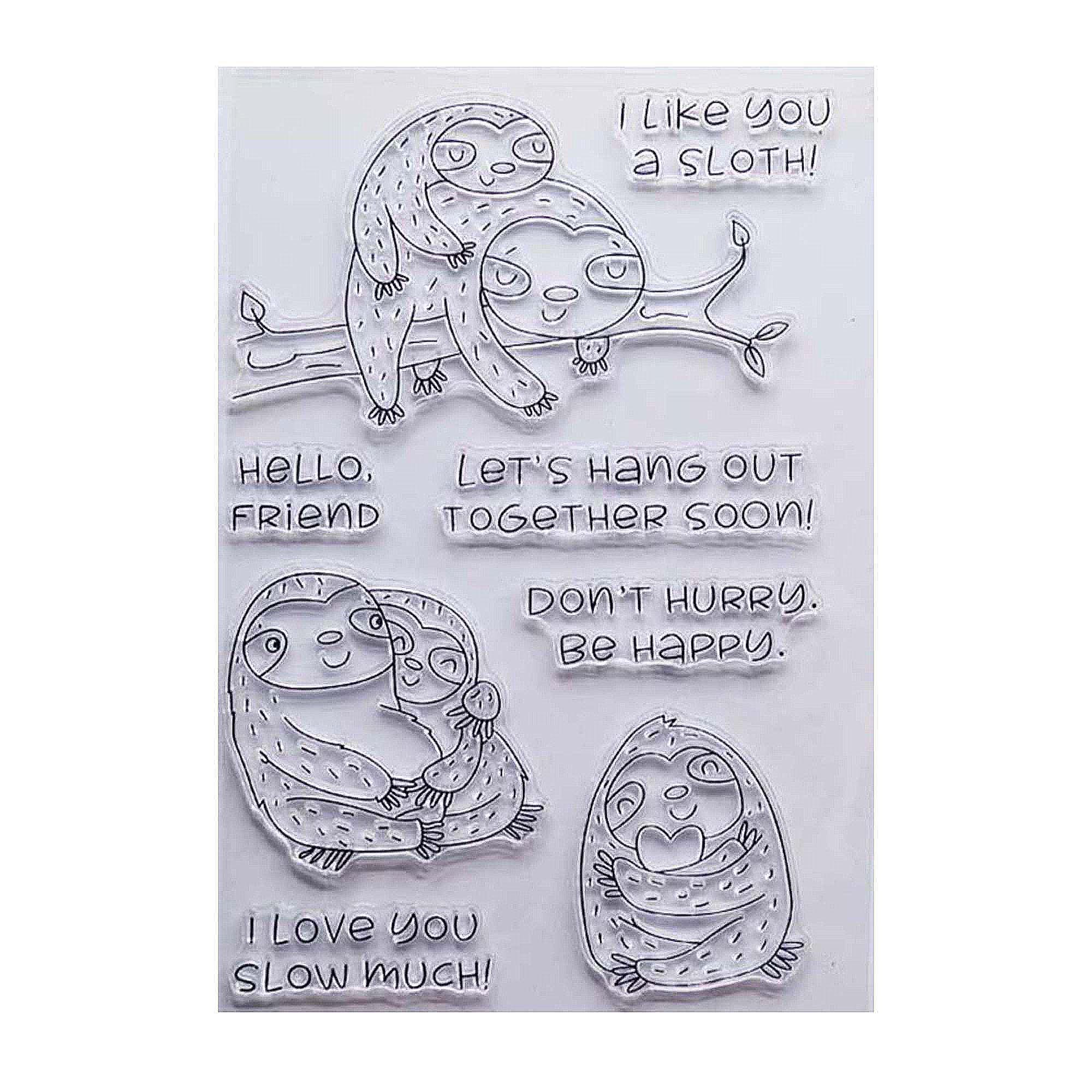 Sloth Clear Stamp Sheet | Card Making, Scrapbooking