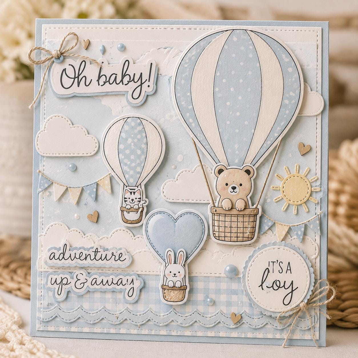 Hot Air Balloon Clear Stamp, Travel Silicone Stamp for Scrapbook Cards