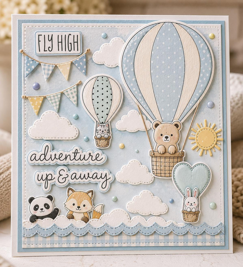 Hot Air Balloon Clear Stamp, Travel Silicone Stamp for Scrapbook Cards