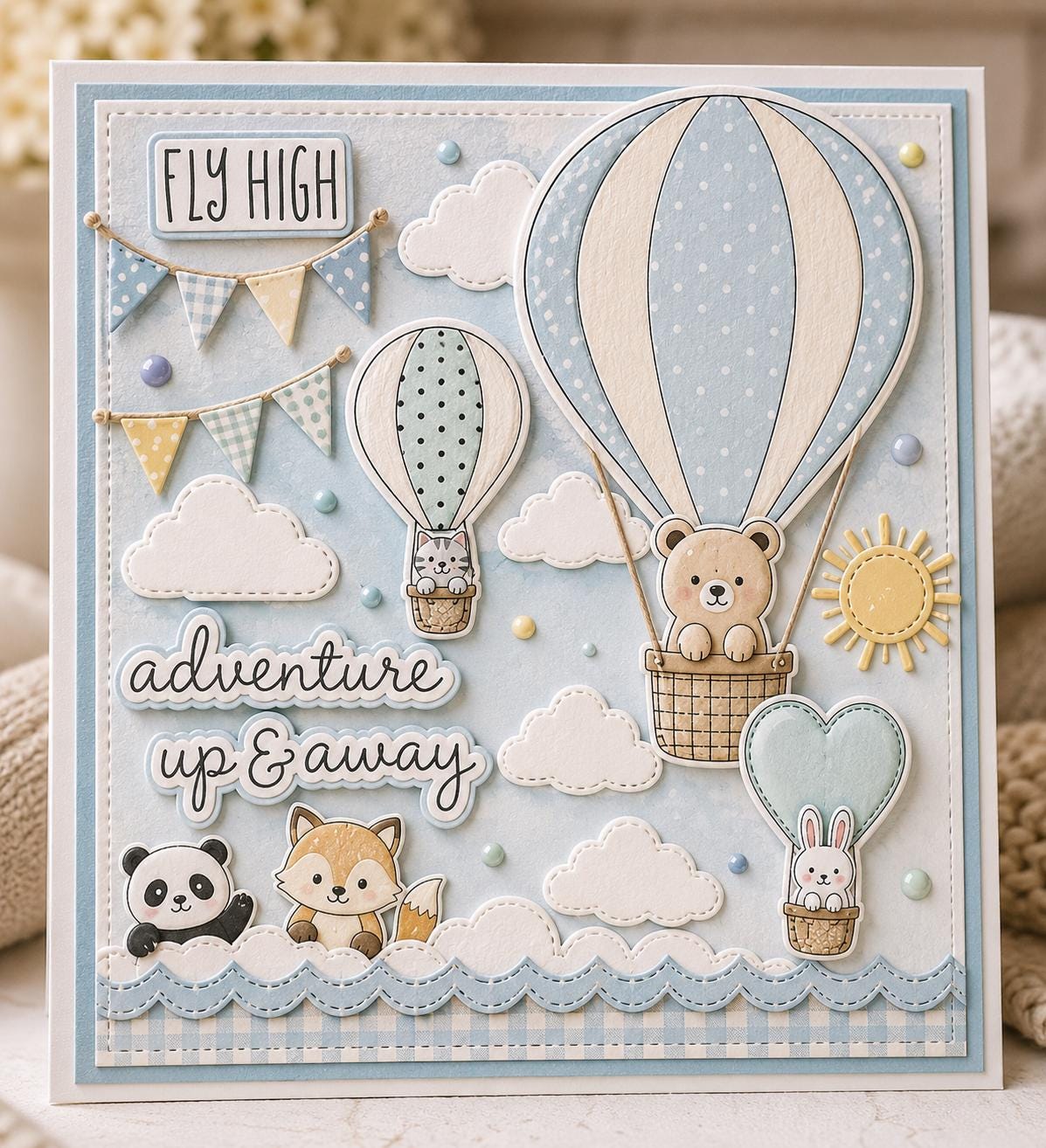 Hot Air Balloon Clear Stamp, Travel Silicone Stamp for Scrapbook Cards