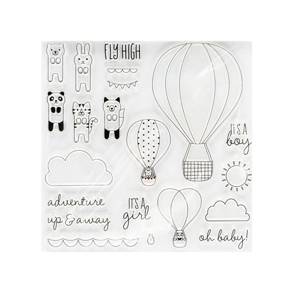 Hot Air Balloon Clear Stamp, Travel Silicone Stamp for Scrapbook Cards