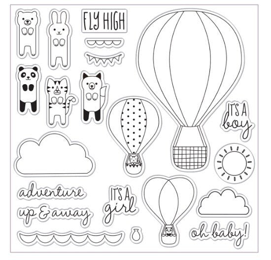Hot Air Balloon Clear Stamp, Travel Silicone Stamp for Scrapbook Cards