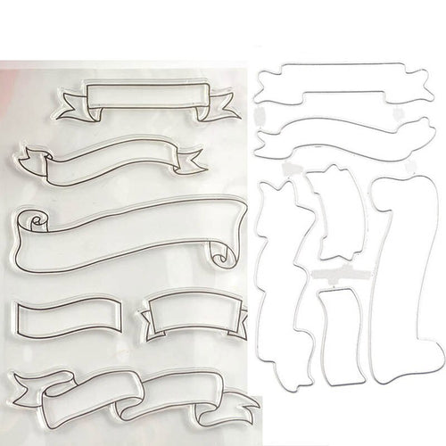 Banners Clear Stamp and Die Set for Card Making