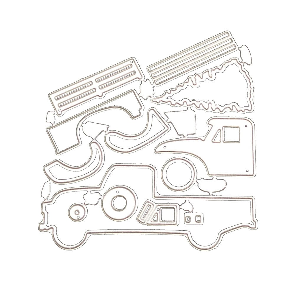 Christmas Tree Truck Metal Die Cut, Scrapbooking Stencil