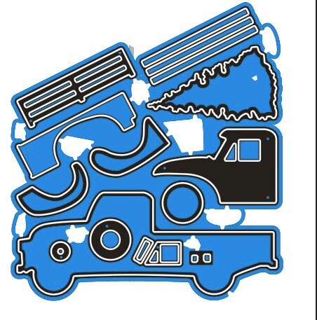 Christmas Tree Truck Metal Die Cut, Scrapbooking Stencil