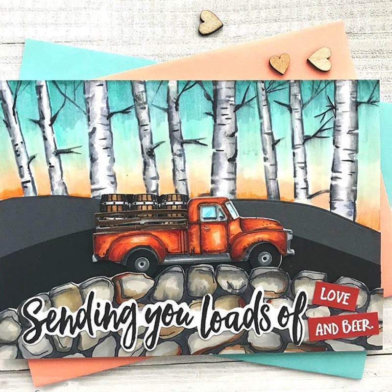 Christmas Tree Truck Metal Die Cut, Scrapbooking Stencil