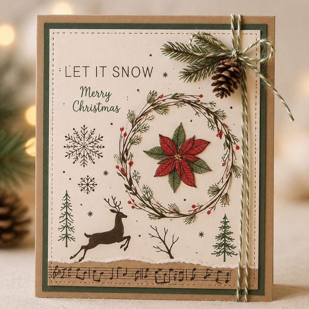 Christmas Clear Stamp Set, Holiday Scrapbooking Stamps (15.5x21.5cm)
