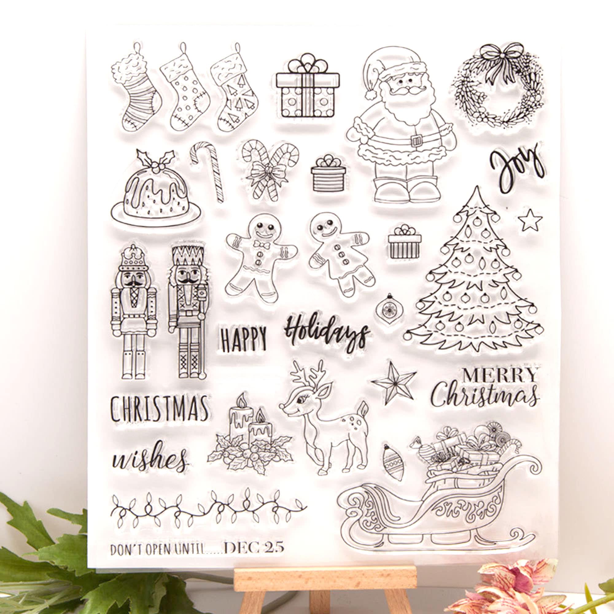 Christmas Clear Stamps, Holiday Scrapbooking, Card Making
