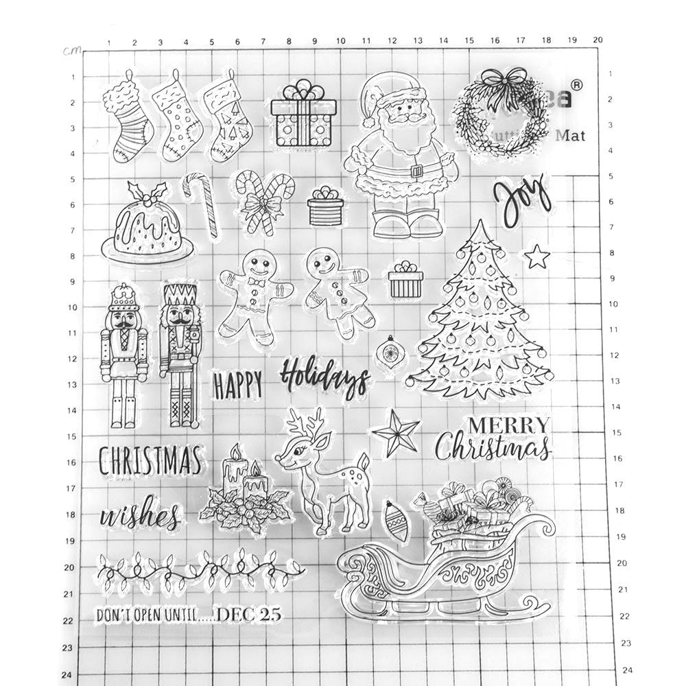 Christmas Clear Stamps, Holiday Scrapbooking, Card Making