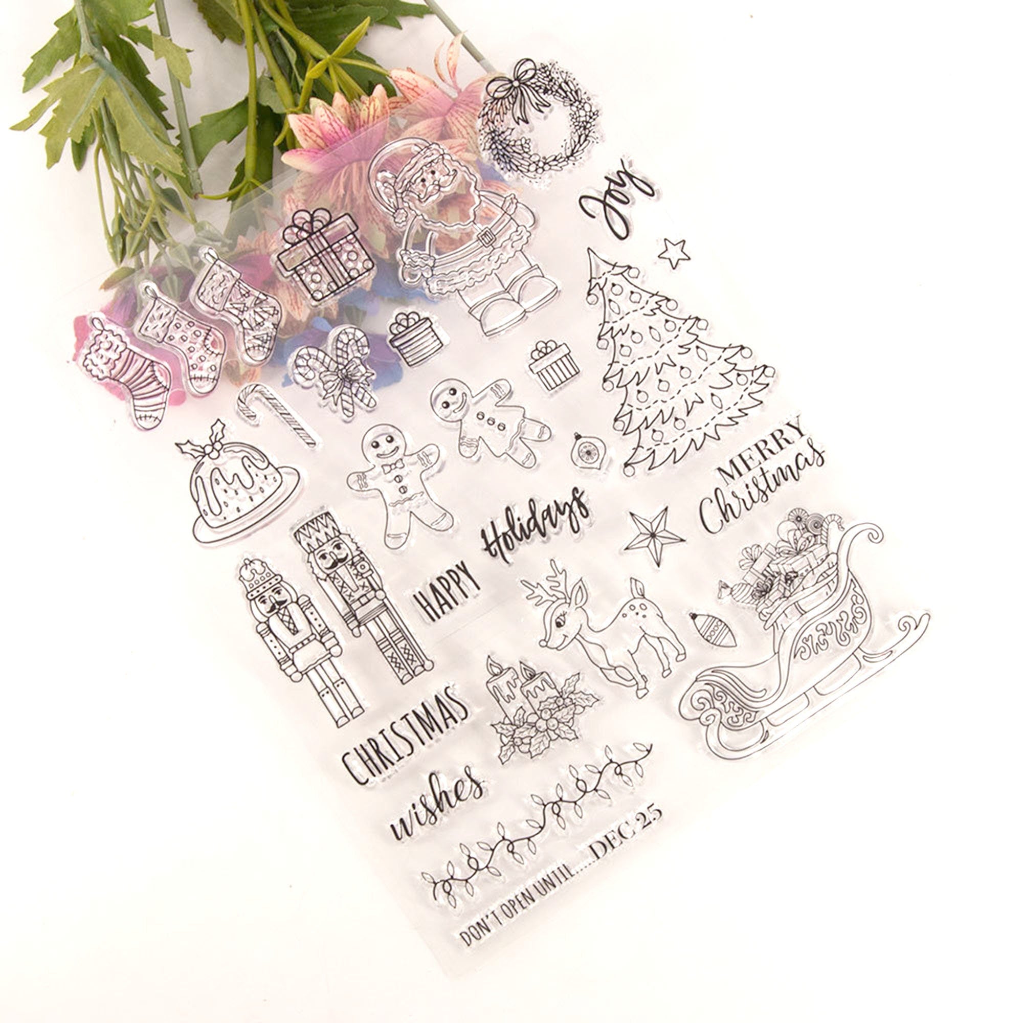 Christmas Clear Stamps, Holiday Scrapbooking, Card Making