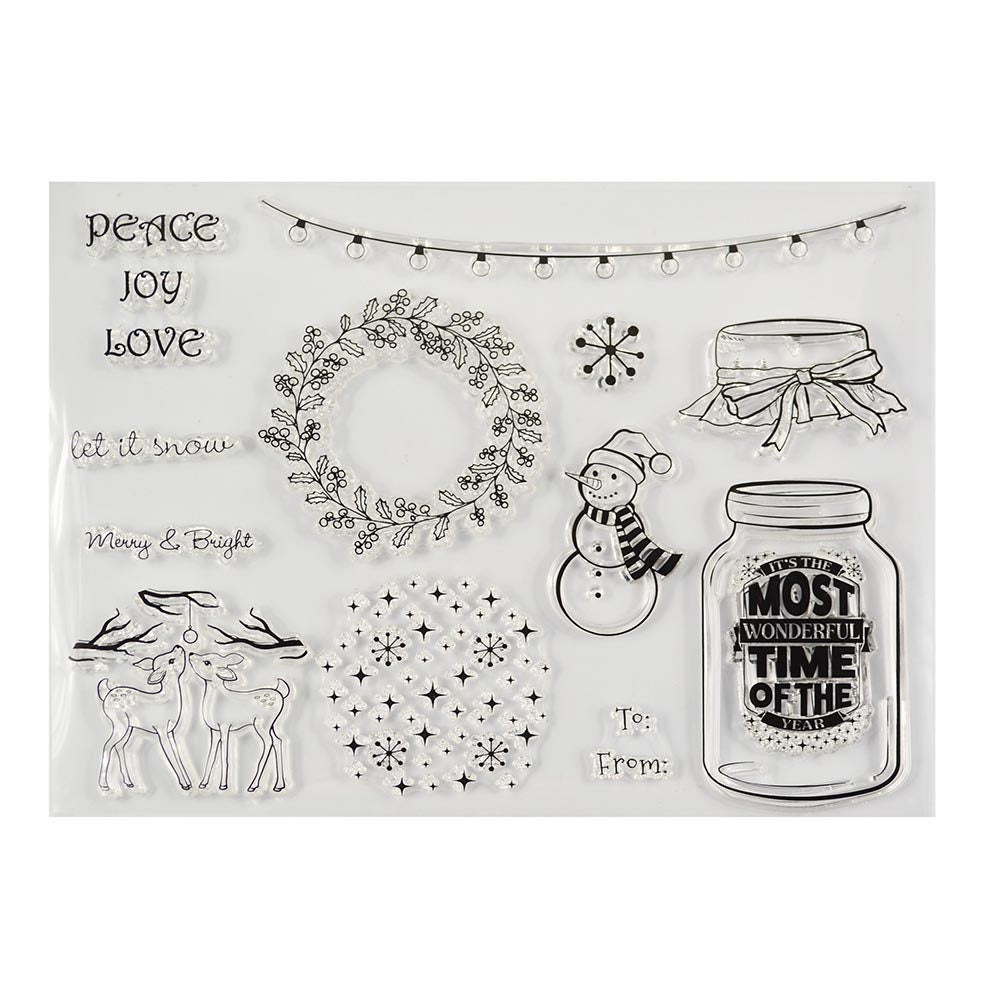 Winter Clear Stamp Set for DIY Scrapbooking, Card Making