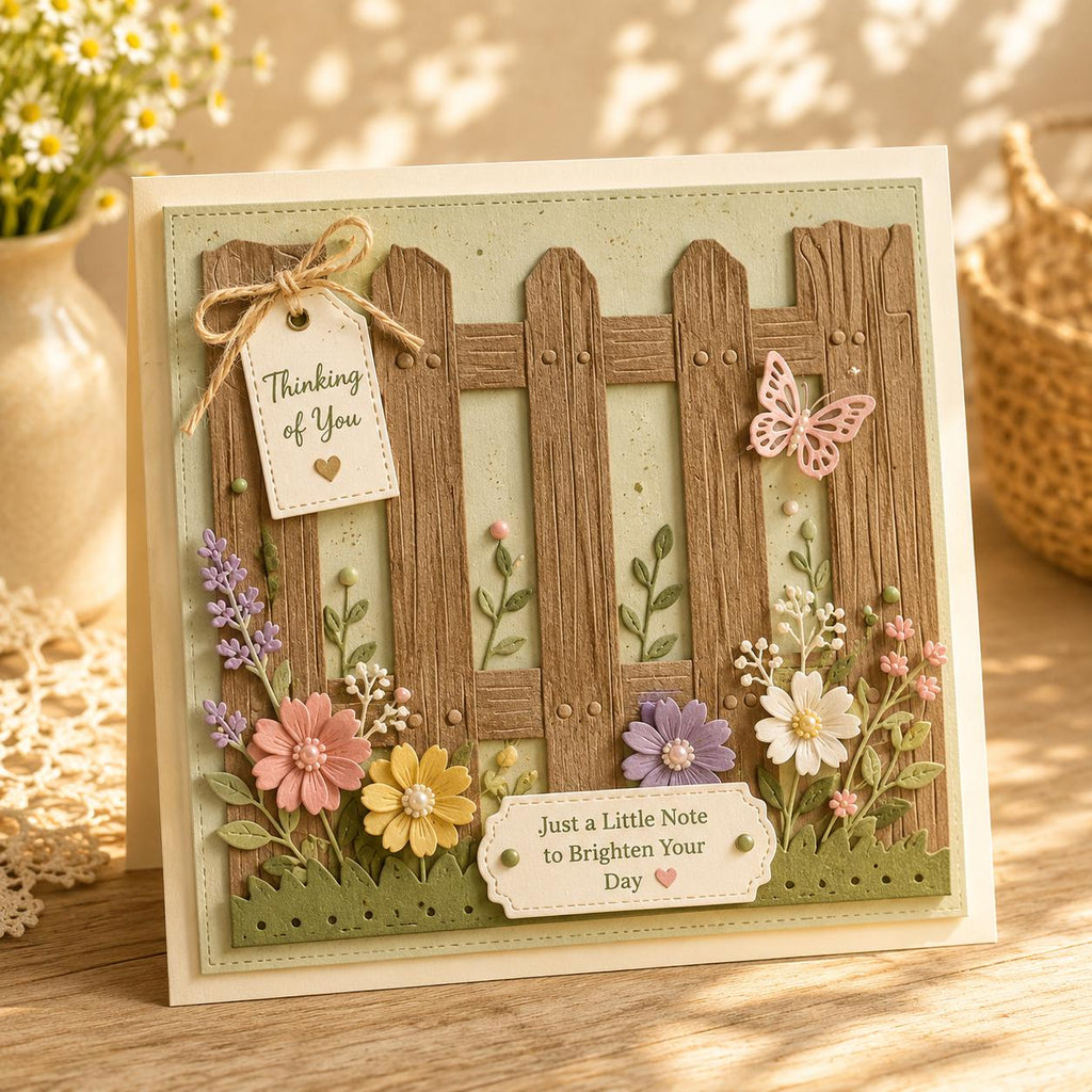 Fence and Lavender Metal Cutting Die Set for Cards