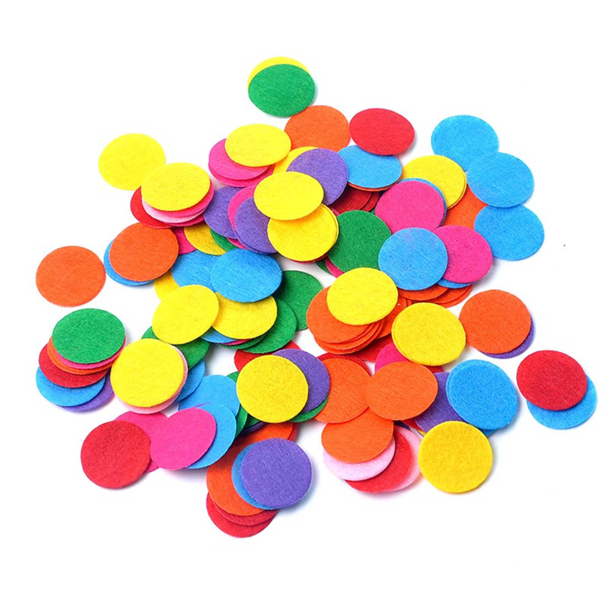 300 Round Felt Patches, 3cm Embroidered Fabric Appliques for DIY Crafts