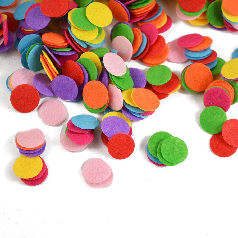500 Acrylic Felt Circles, Mixed Colors for Sewing and DIY Crafts