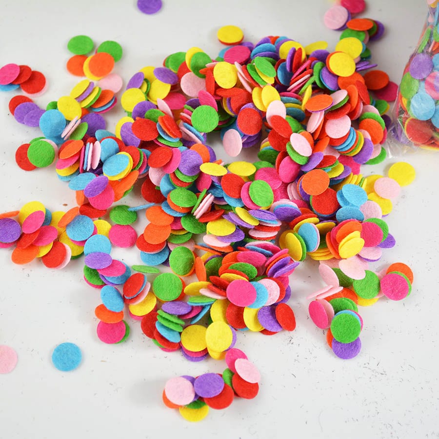 1000 Small Felt Circles, 1 cm Assorted Color Craft Shapes