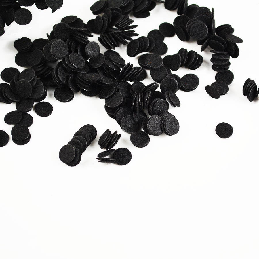 1000 Black Wool Felt Circles - 1cm Craft Project Supplies