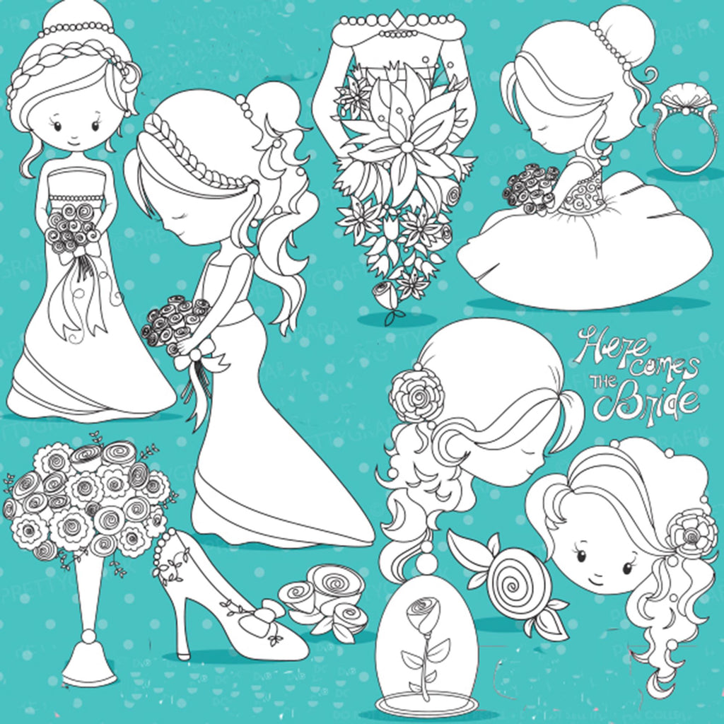 Wedding Clear Stamp Set | Bride & Groom Silicone Stamps for Cardmaking