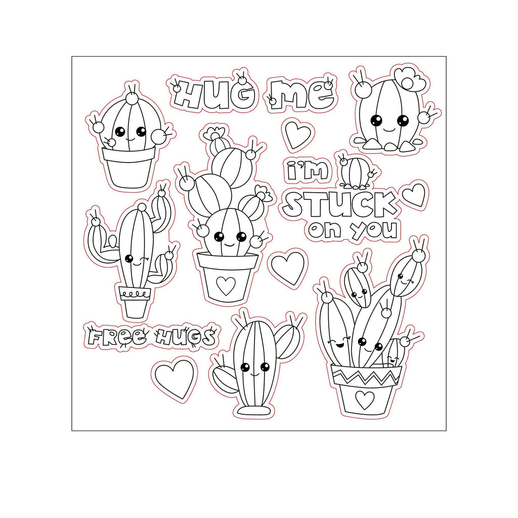 Cactus Clear Stamps, Succulent Silicone Stamps for Cards
