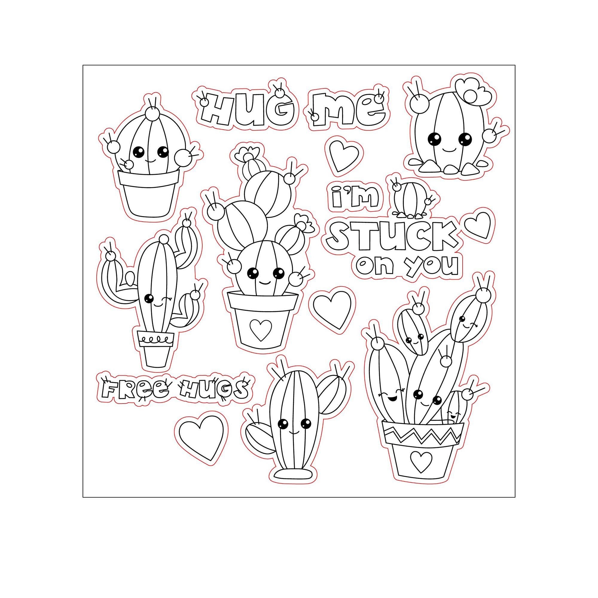 Cactus Clear Stamps, Succulent Silicone Stamps for Cards