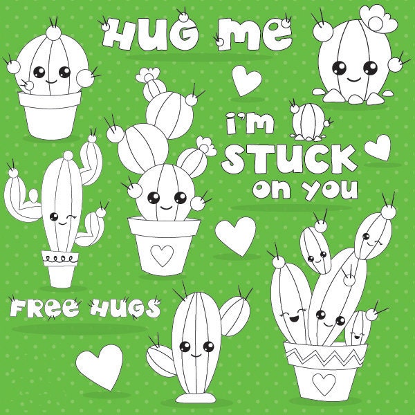Cactus Clear Stamps, Succulent Silicone Stamps for Cards