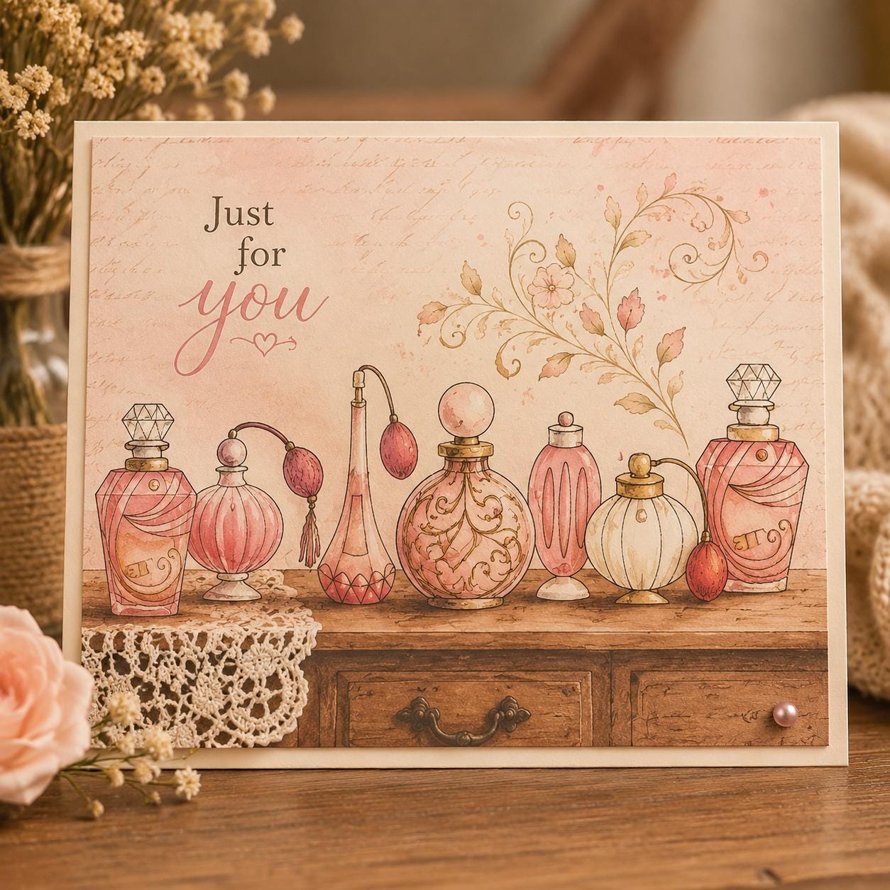Perfume Bottle Clear Stamp Set, 14 x 14 cm