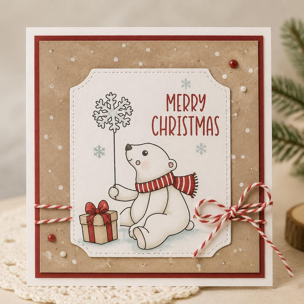 Christmas Bears Clear Stamp Set, Holiday Stamps for Card Making