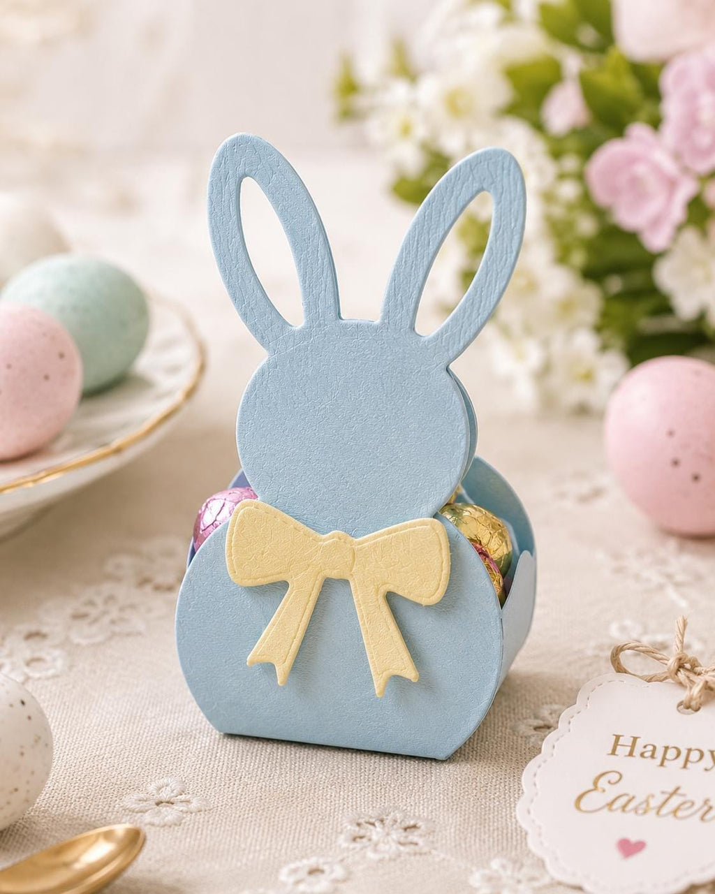 Rabbit Box Metal Cutting Die, Bunny Stencil for Scrapbook Cards