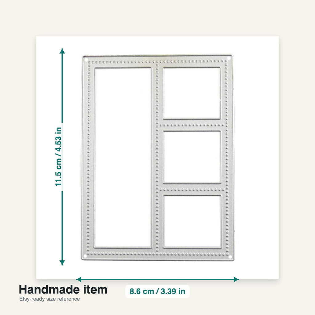 Window Frame Metal Die Cut, Stitched Scrapbooking Stencil