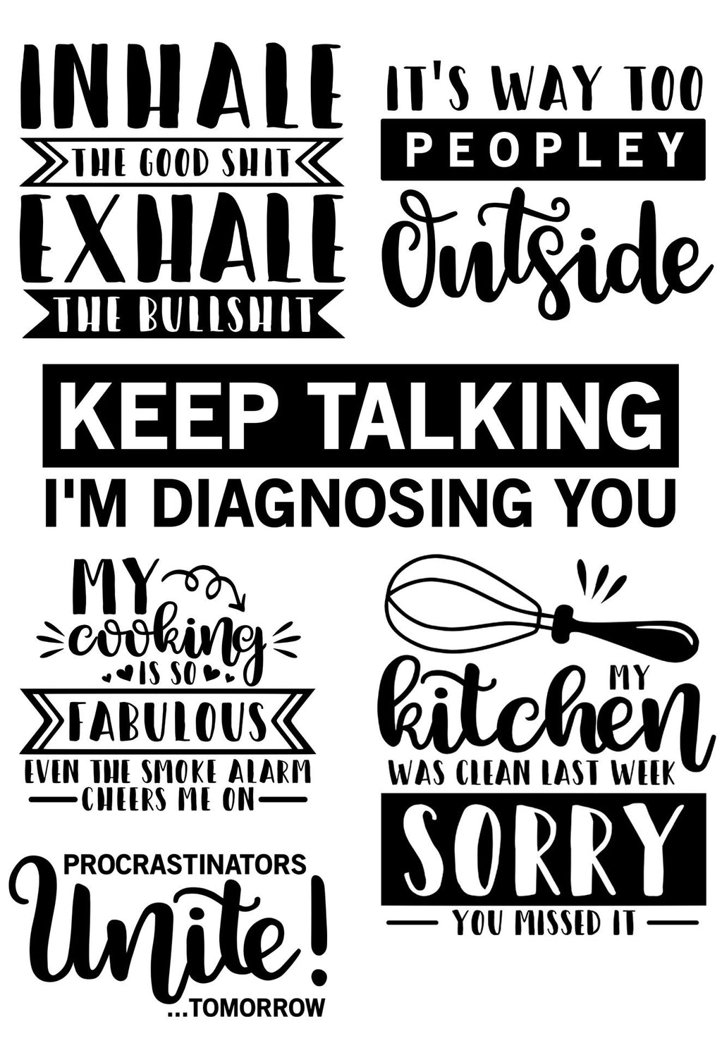 Sarcastic Clear Stamp Sheet, Soulmate Carbs Snarky Quotes Cardmaking Journaling Funny Sayings DIY Supplies
