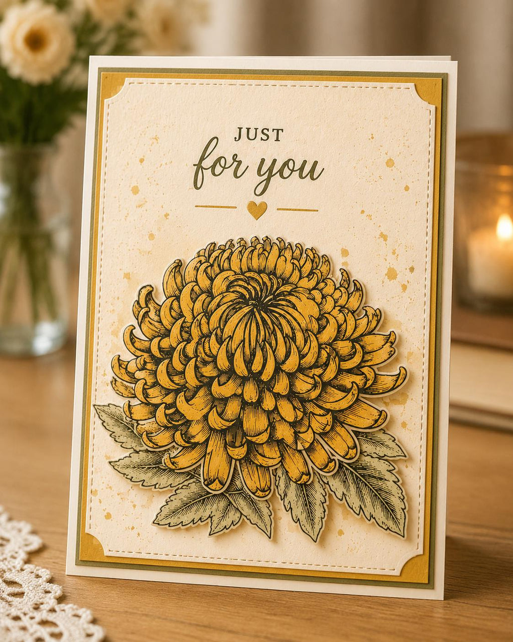 Chrysanthemum Rubber Stamp: Clear Floral Seal for Scrapbooking