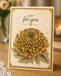 Chrysanthemum Rubber Stamp: Clear Floral Seal for Scrapbooking