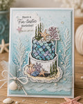 Mermaid Birthday Cake Clear Stamps, Scrapbooking Rubber Seals