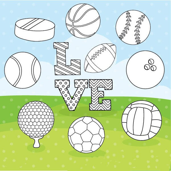 Sports Love Silicone Clear Stamps - Scrapbooking Card Making
