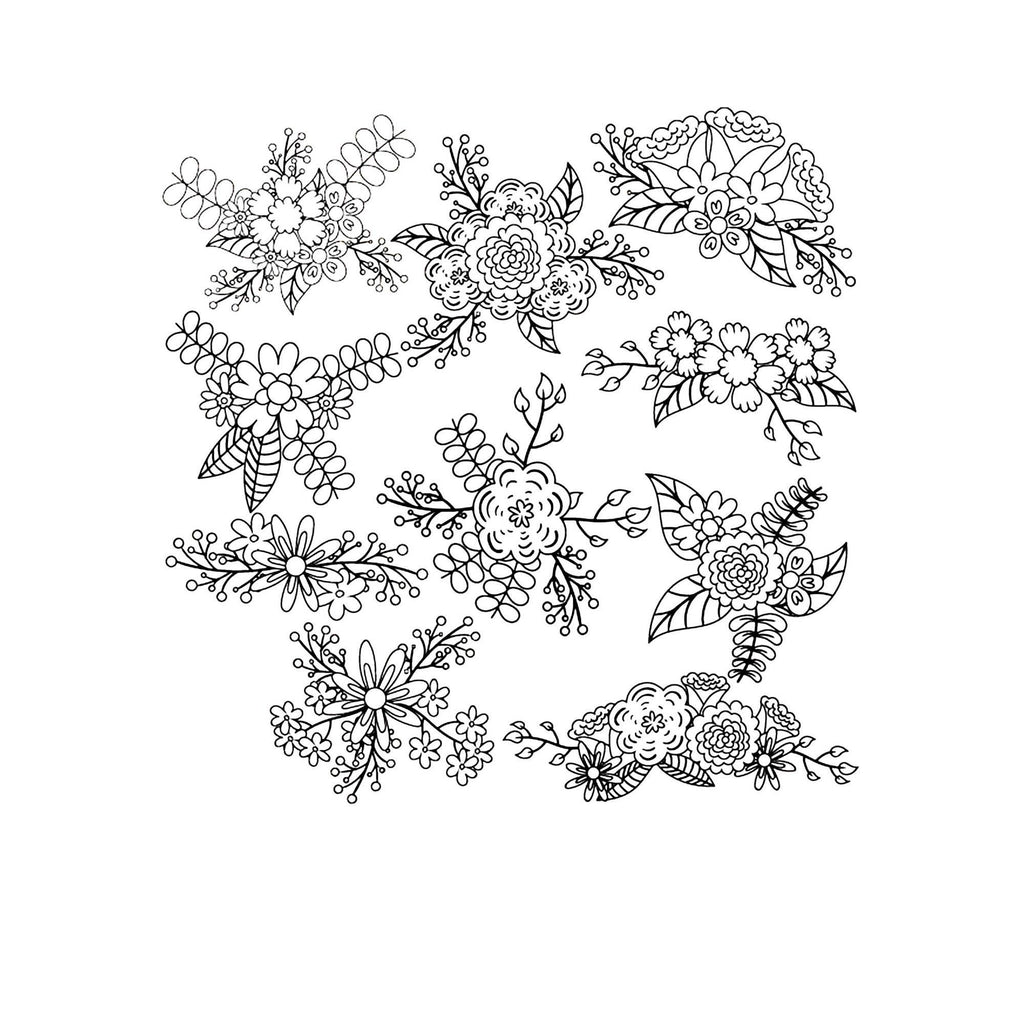 Floral Clear Stamp, 5.6 Inch Flower Background for Cards