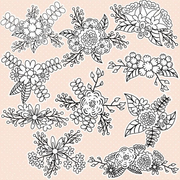 Floral Clear Stamp, 5.6 Inch Flower Background for Cards