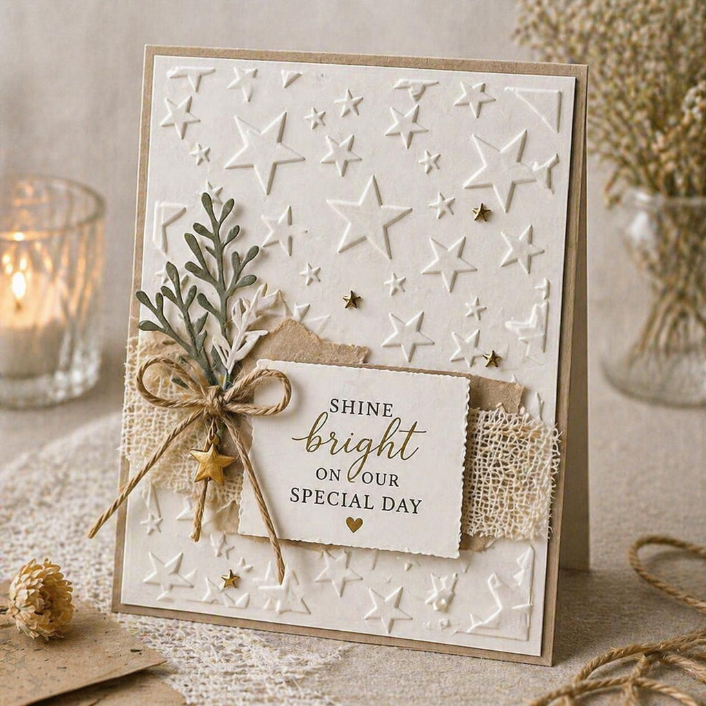 Star Background Embossing Folder for Paper Crafts and Card Making 105x148mm