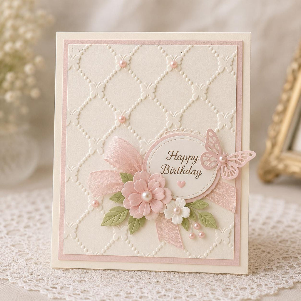 Diamond Grid Embossing Folder for Card Making & Paper Crafts 100x75mm