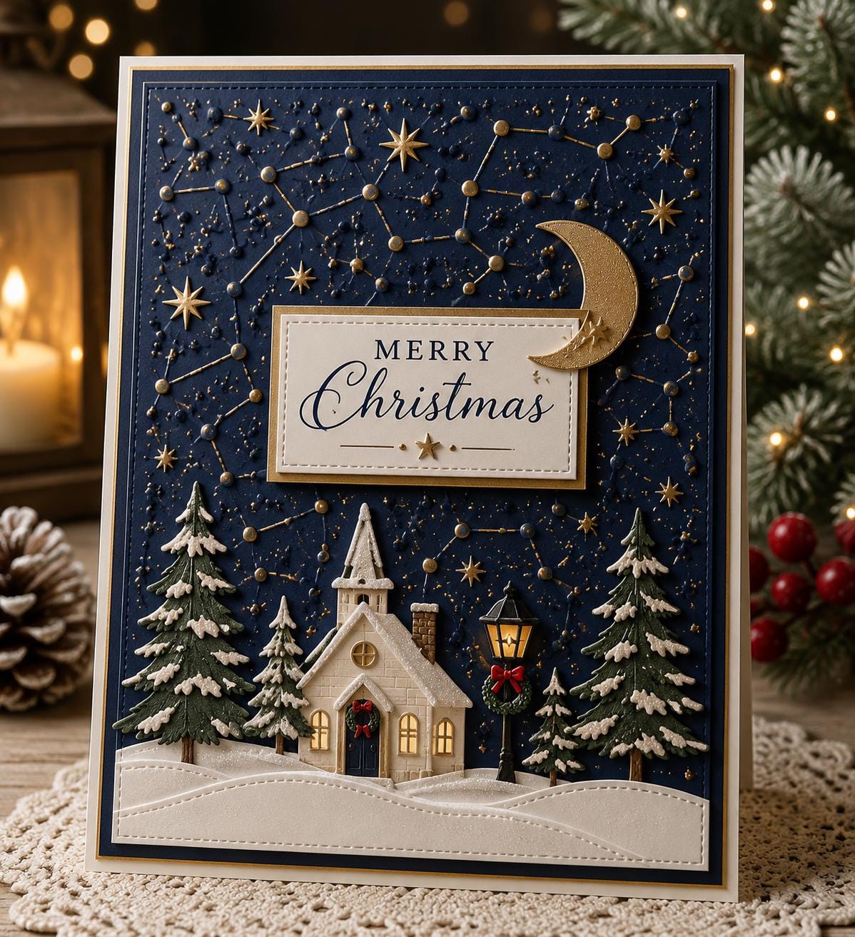 Constellation Embossing Folder for Card Making & Paper Crafts, 105x148mm Background Stencil