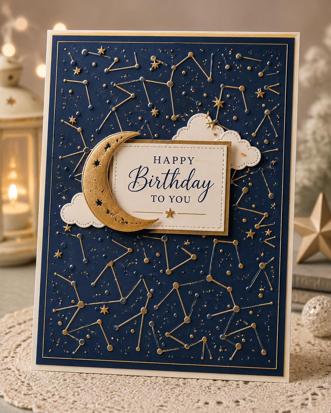 Constellation Embossing Folder for Card Making & Paper Crafts, 105x148mm Background Stencil