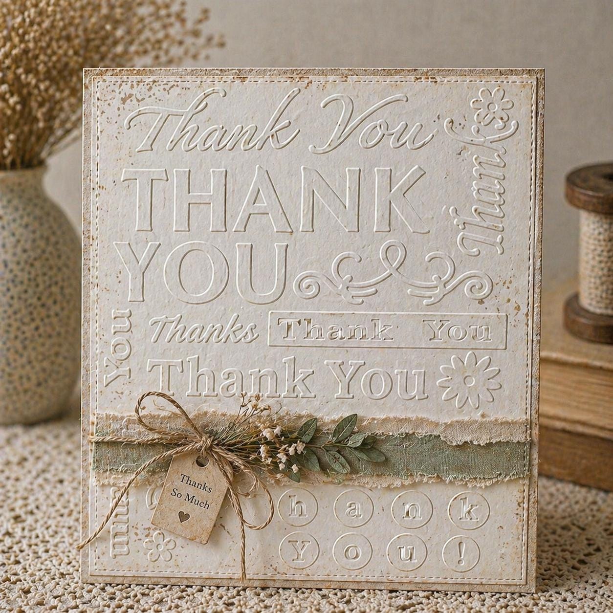Thanks Background Embossing Folder for Card Making and Paper Crafts, 154x152mm