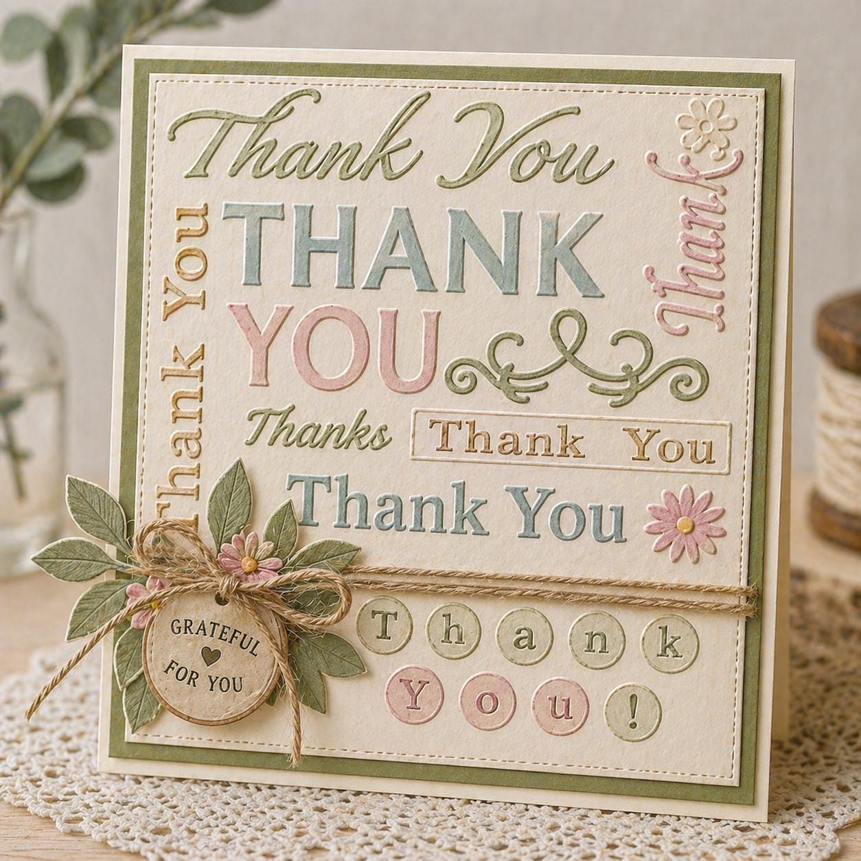 Thanks Background Embossing Folder for Card Making and Paper Crafts, 154x152mm