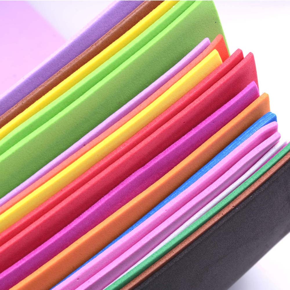 2mm Foam Paper Sheets, Crafting DIY Supplies, Assorted Colors (19x29.5cm)