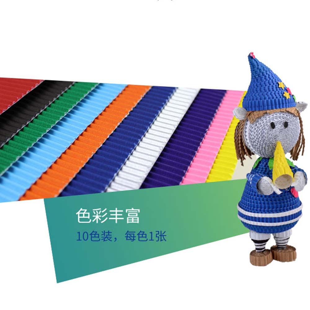 10 A4 Assorted Color Corrugated Cardboard Sheets