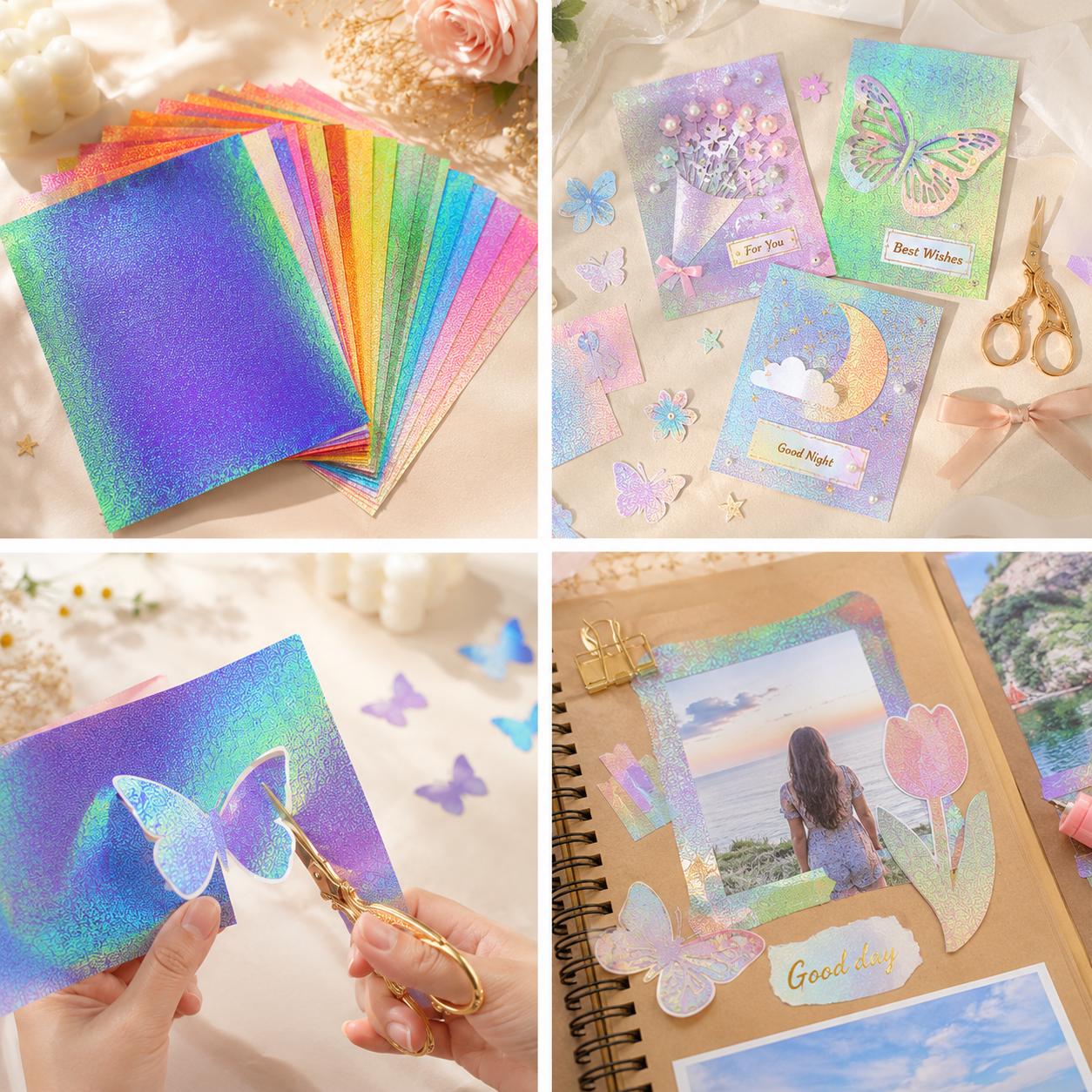 Iridescent Pearl Craft Sheets, Scrapbooking Card Making Supply, 50 Pack