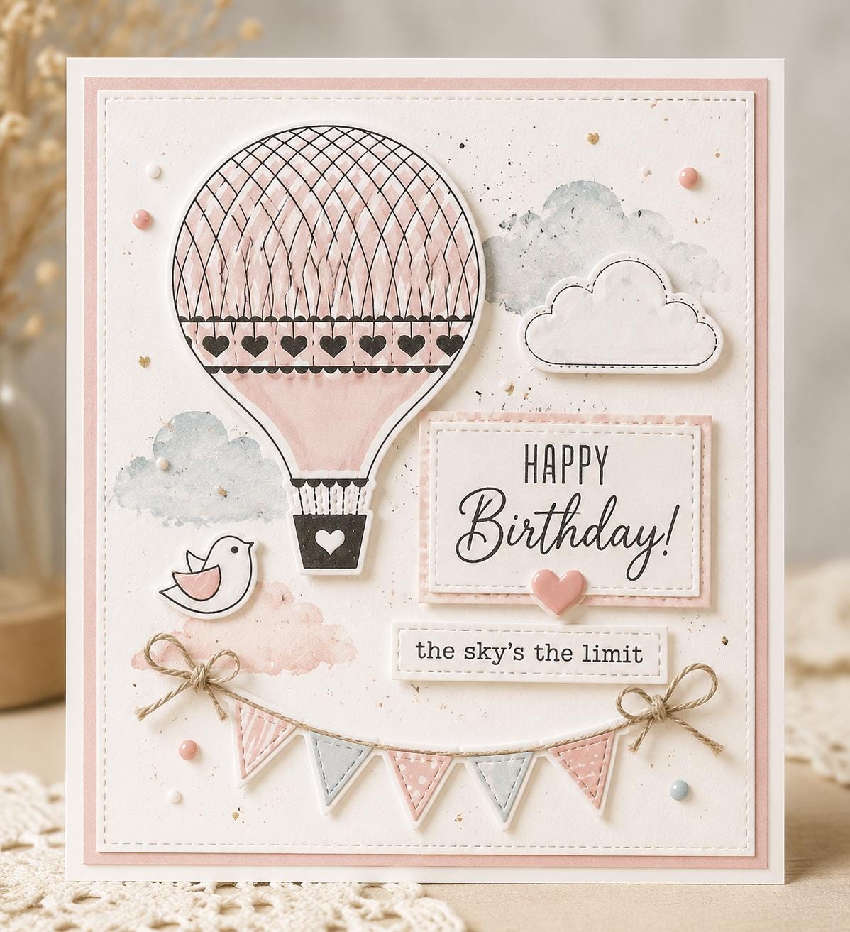 Hot Air Balloon Clear Stamp Set for Cards and Scrapbooks