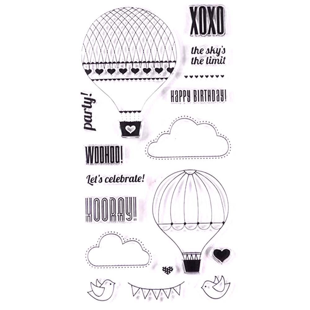 Hot Air Balloon Clear Stamp Set for Cards and Scrapbooks