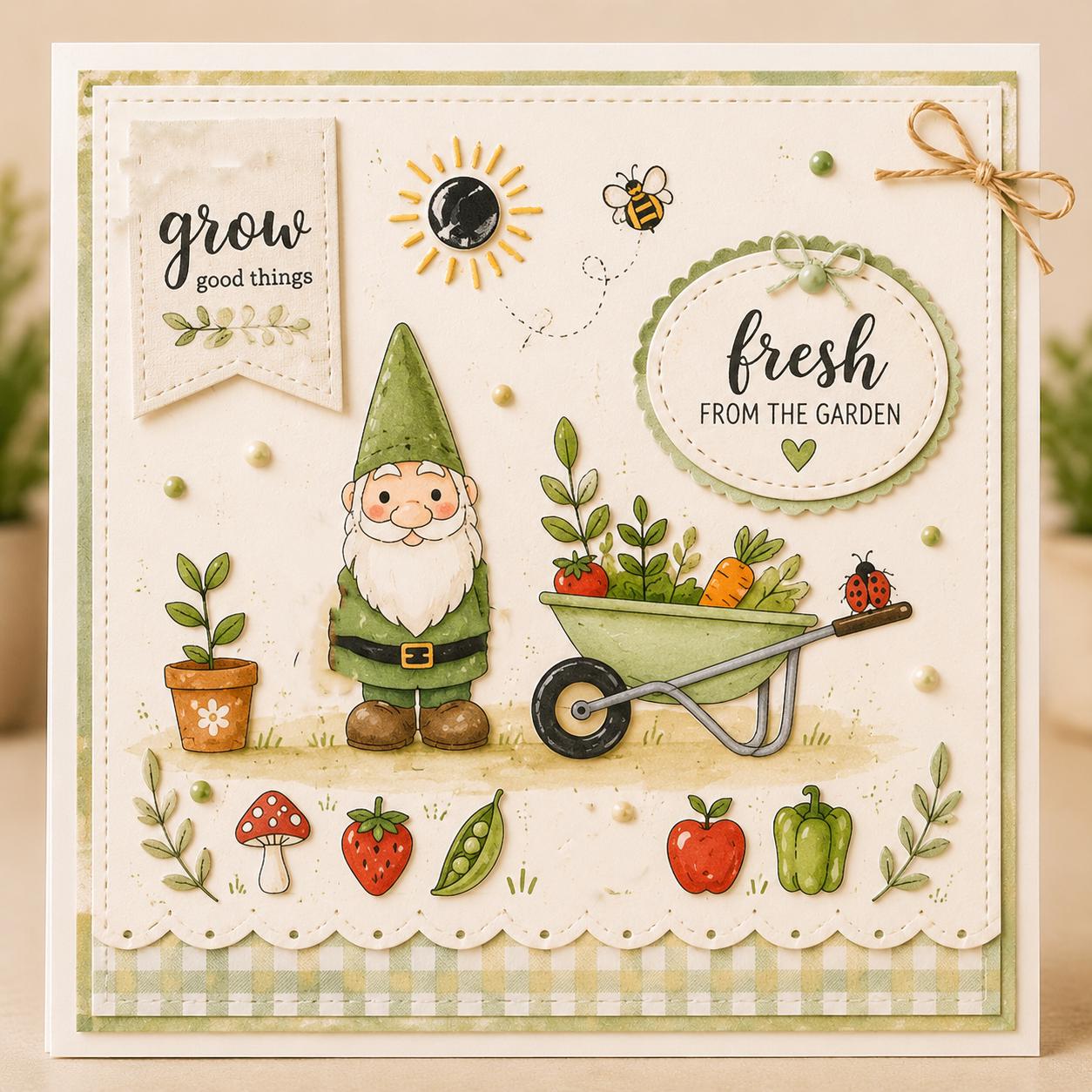 Garden Clear Stamp Set, 14 x 14 cm Floral Stamps for Cards
