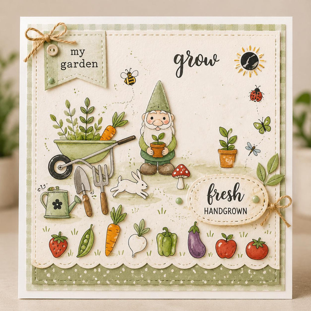 Garden Clear Stamp Set, 14 x 14 cm Floral Stamps for Cards